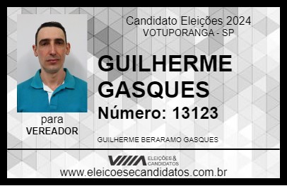 Candidato GUILHERME GASQUES 2024 - VOTUPORANGA - Eleições