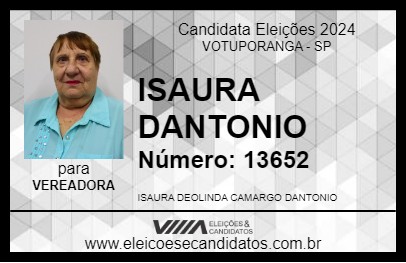 Candidato ISAURA DANTONIO 2024 - VOTUPORANGA - Eleições