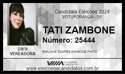 Candidato TATI ZAMBONE 2024 - VOTUPORANGA - Eleições