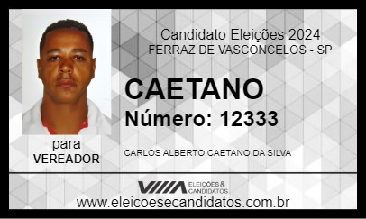 Candidato CAETANO 2024 - FERRAZ DE VASCONCELOS - Eleições