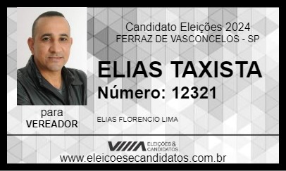 Candidato ELIAS TAXISTA 2024 - FERRAZ DE VASCONCELOS - Eleições