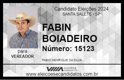 Candidato FABIN BOIADEIRO 2024 - SANTA SALETE - Eleições