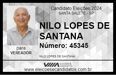 Candidato NILO LOPES DE SANTANA 2024 - SANTA SALETE - Eleições