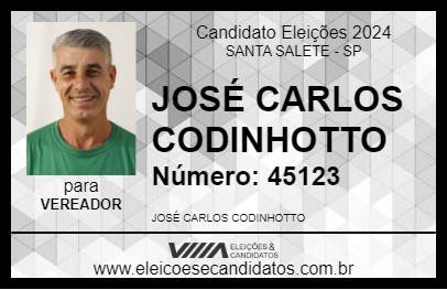 Candidato JOSÉ CARLOS CODINHOTTO 2024 - SANTA SALETE - Eleições