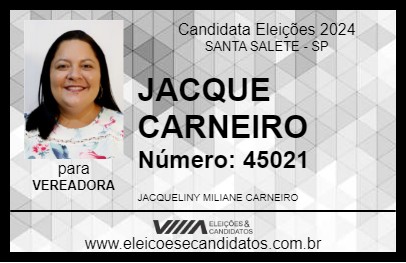 Candidato JACQUE CARNEIRO 2024 - SANTA SALETE - Eleições