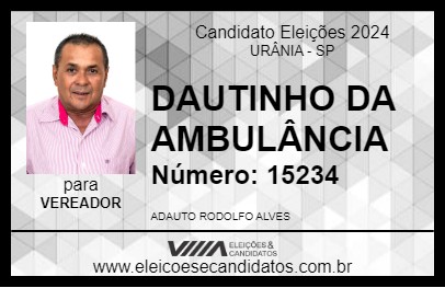 Candidato DAUTINHO DA AMBULÂNCIA 2024 - URÂNIA - Eleições