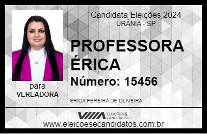 Candidato PROFESSORA ÉRICA 2024 - URÂNIA - Eleições