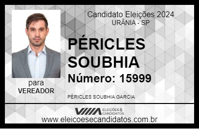 Candidato PÉRICLES SOUBHIA 2024 - URÂNIA - Eleições