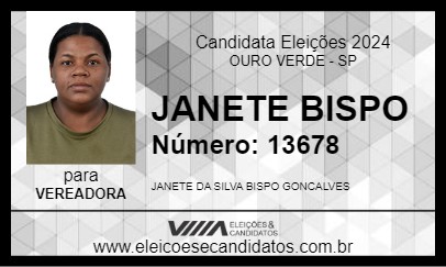 Candidato JANETE BISPO 2024 - OURO VERDE - Eleições