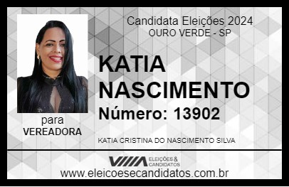 Candidato KATIA NASCIMENTO 2024 - OURO VERDE - Eleições