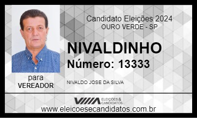 Candidato NIVALDINHO 2024 - OURO VERDE - Eleições