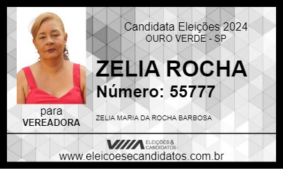 Candidato ZELIA ROCHA 2024 - OURO VERDE - Eleições