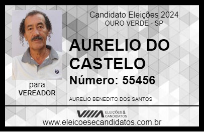 Candidato AURELIO DO CASTELO 2024 - OURO VERDE - Eleições