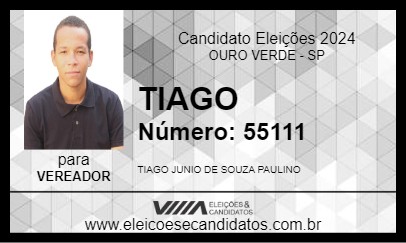 Candidato TIAGO 2024 - OURO VERDE - Eleições