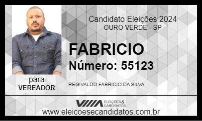 Candidato FABRICIO 2024 - OURO VERDE - Eleições