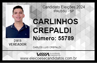 Candidato CARLINHOS CREPALDI 2024 - IPAUSSU - Eleições