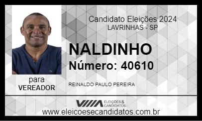 Candidato NALDINHO 2024 - LAVRINHAS - Eleições