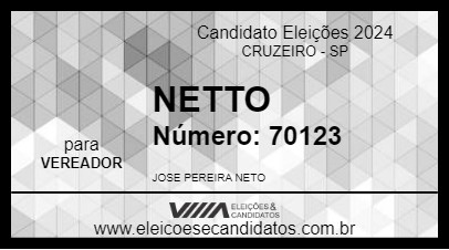 Candidato NETTO 2024 - CRUZEIRO - Eleições