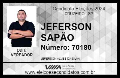 Candidato JEFERSON SAPÃO 2024 - CRUZEIRO - Eleições