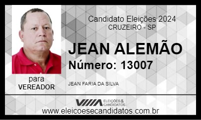 Candidato JEAN ALEMÃO 2024 - CRUZEIRO - Eleições