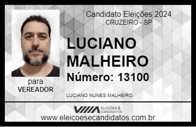 Candidato LUCIANO MALHEIRO 2024 - CRUZEIRO - Eleições