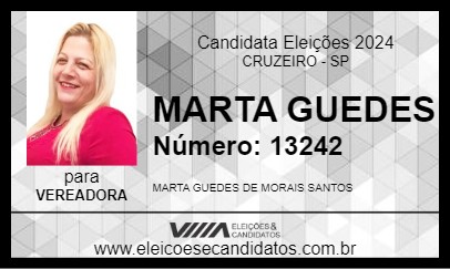 Candidato MARTA GUEDES 2024 - CRUZEIRO - Eleições