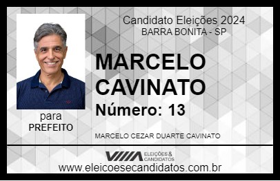 Candidato MARCELO CAVINATO 2024 - BARRA BONITA - Eleições