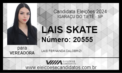 Candidato LAIS SKATE 2024 - IGARAÇU DO TIETÊ - Eleições