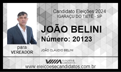 Candidato JOÃO BELINI 2024 - IGARAÇU DO TIETÊ - Eleições