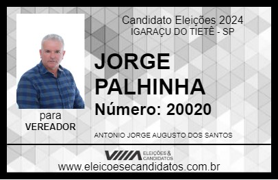 Candidato JORGE PALHINHA 2024 - IGARAÇU DO TIETÊ - Eleições