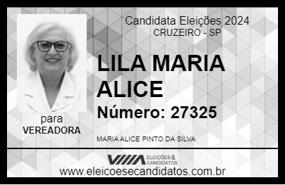 Candidato LILA MARIA ALICE 2024 - CRUZEIRO - Eleições