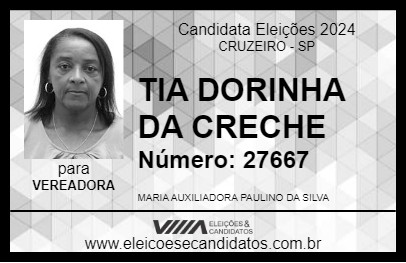 Candidato TIA DORINHA DA CRECHE 2024 - CRUZEIRO - Eleições