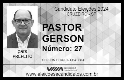 Candidato PASTOR GERSON 2024 - CRUZEIRO - Eleições