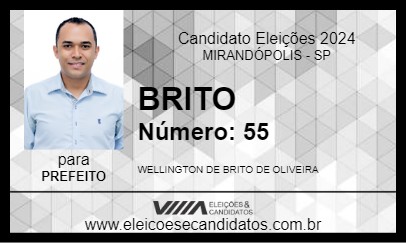 Candidato BRITO 2024 - MIRANDÓPOLIS - Eleições