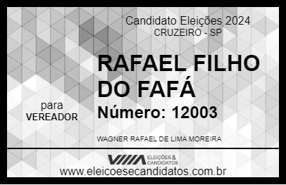 Candidato RAFAEL FILHO DO FAFÁ 2024 - CRUZEIRO - Eleições