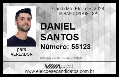 Candidato DANIEL SANTOS 2024 - MIRANDÓPOLIS - Eleições