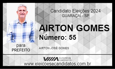 Candidato AIRTON GOMES 2024 - GUARAÇAÍ - Eleições