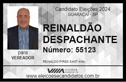 Candidato REINALDÃO DESPACHANTE 2024 - GUARAÇAÍ - Eleições