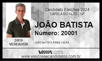 Candidato JOÃO BATISTA 2024 - CAPELA DO ALTO - Eleições