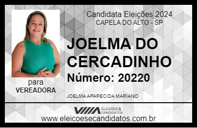 Candidato JOELMA DO CERCADINHO 2024 - CAPELA DO ALTO - Eleições