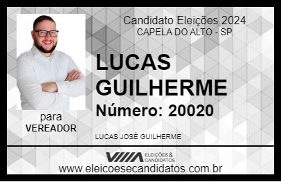 Candidato LUCAS GUILHERME 2024 - CAPELA DO ALTO - Eleições