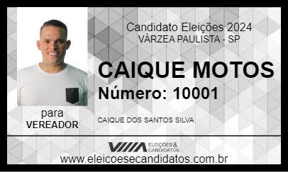 Candidato CAIQUE MOTOS 2024 - VÁRZEA PAULISTA - Eleições