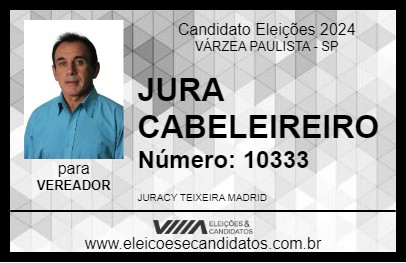 Candidato JURA CABELEIREIRO 2024 - VÁRZEA PAULISTA - Eleições