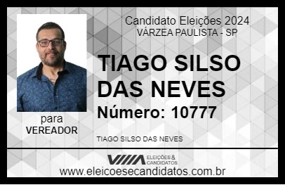 Candidato TIAGO SILSO DAS NEVES 2024 - VÁRZEA PAULISTA - Eleições