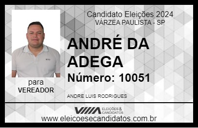 Candidato ANDRÉ DA ADEGA 2024 - VÁRZEA PAULISTA - Eleições