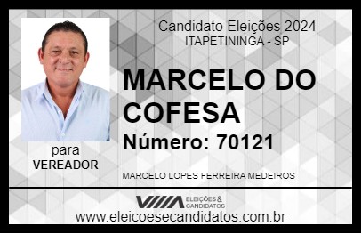 Candidato MARCELO DO COFESA 2024 - ITAPETININGA - Eleições