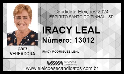 Candidato IRACY LEAL 2024 - ESPÍRITO SANTO DO PINHAL - Eleições