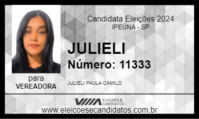 Candidato JULIELI 2024 - IPEÚNA - Eleições