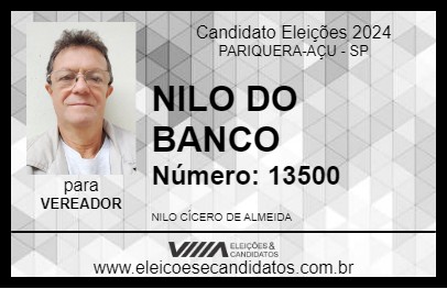 Candidato NILO DO BANCO 2024 - PARIQUERA-AÇU - Eleições