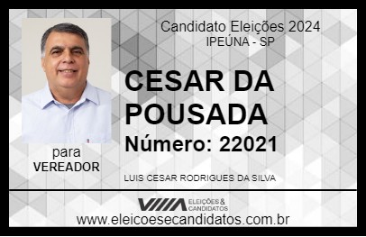 Candidato CESAR DA POUSADA 2024 - IPEÚNA - Eleições